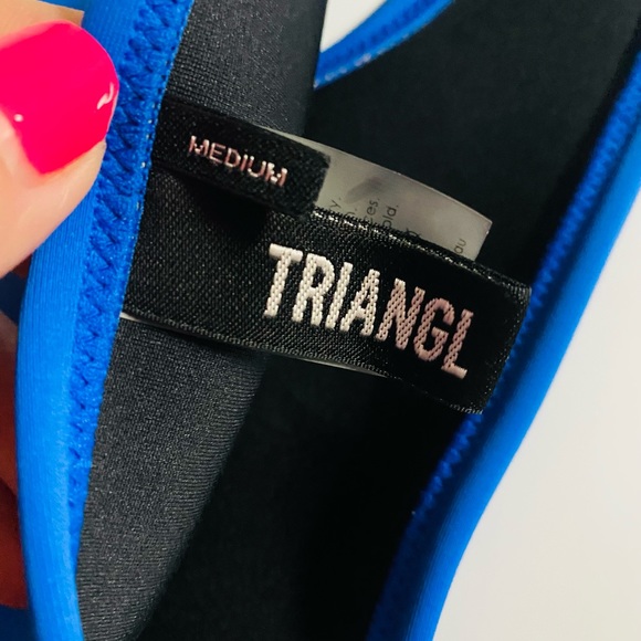 New TRIANGL Swimwear Blue Neoprene Bikini Bottom  M - Picture 3 of 6
